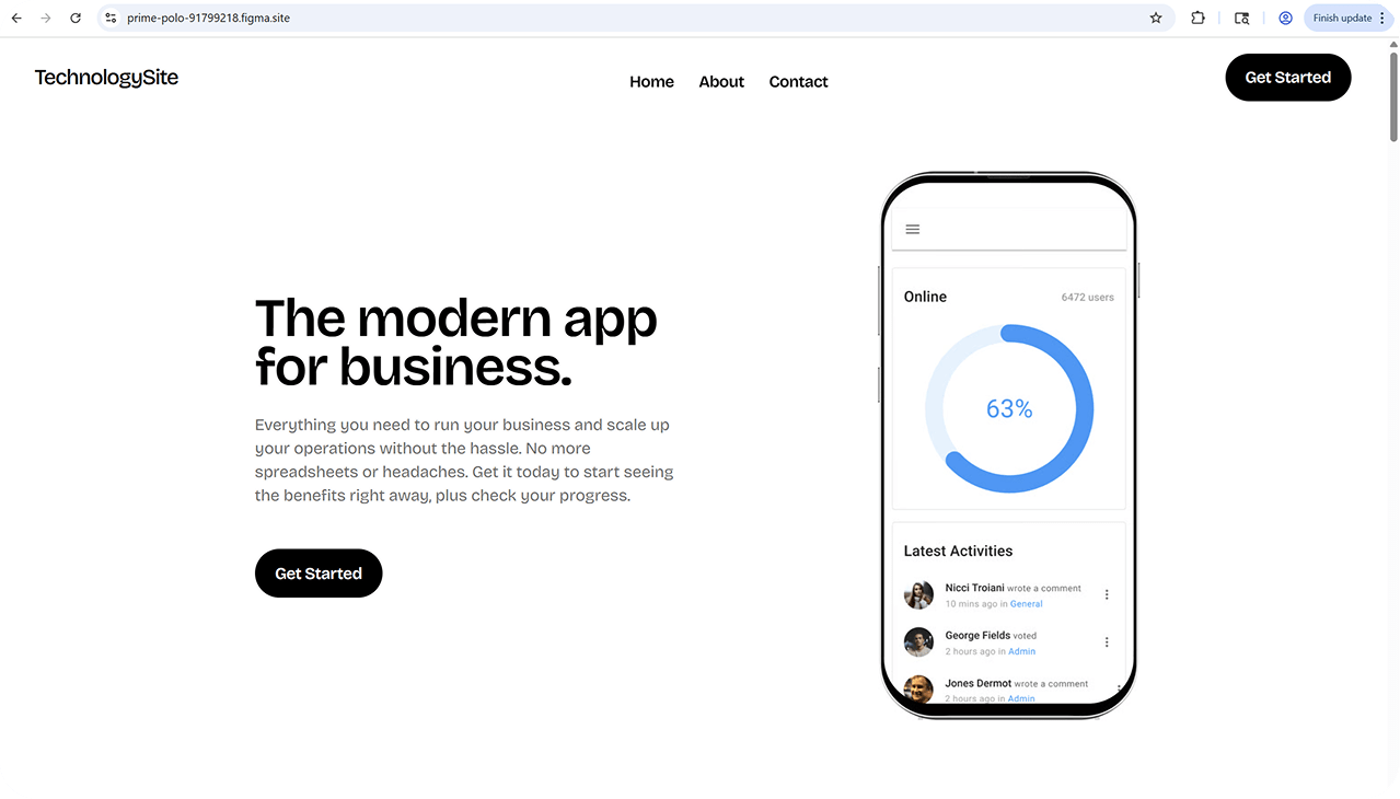 Figma Sites template