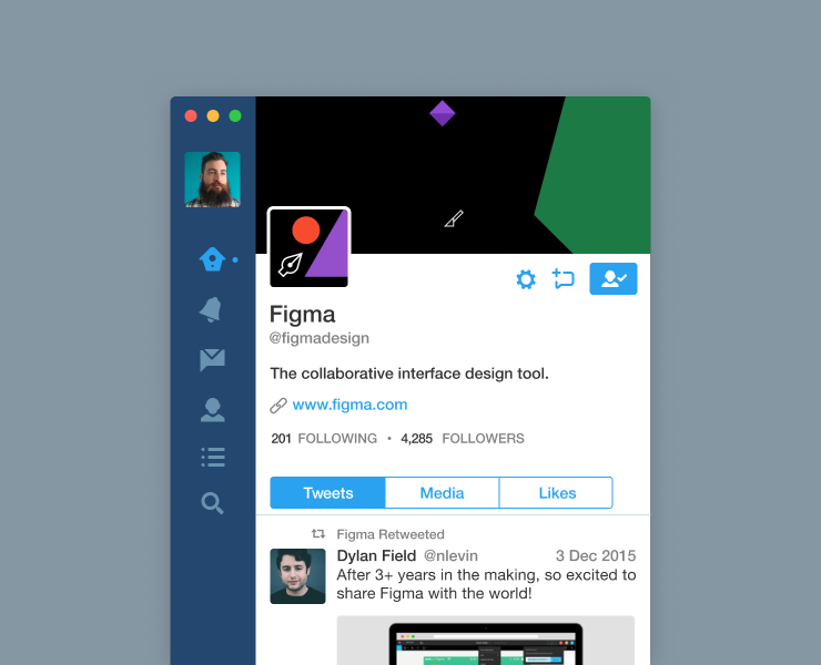 Twitter app screen UI