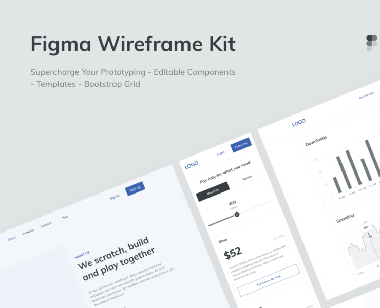 figma wireframe UI kit free