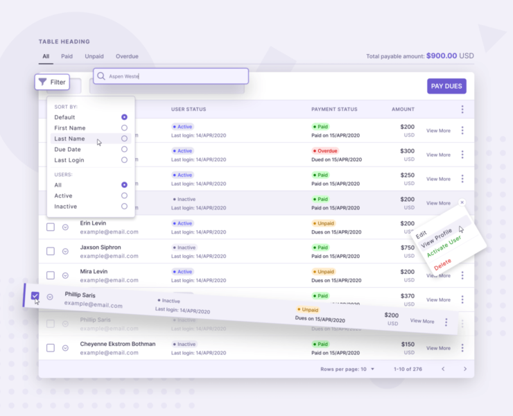 figma table ui free