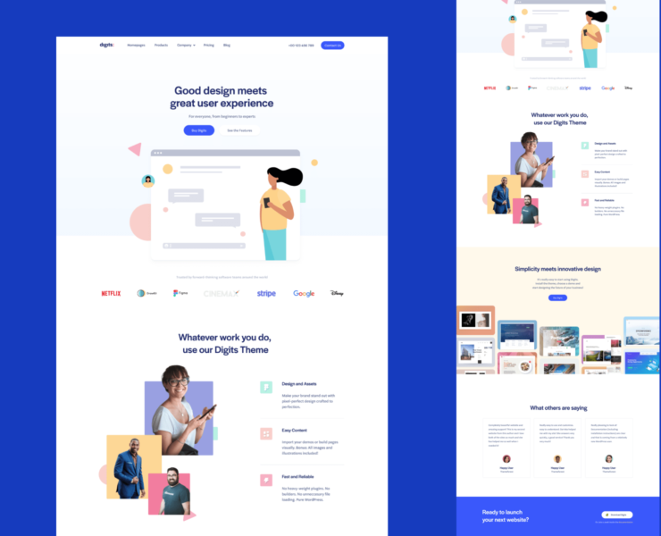 grid landing page template figma