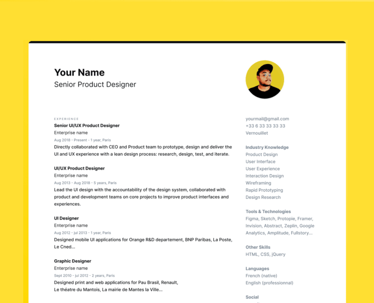 figma resume template