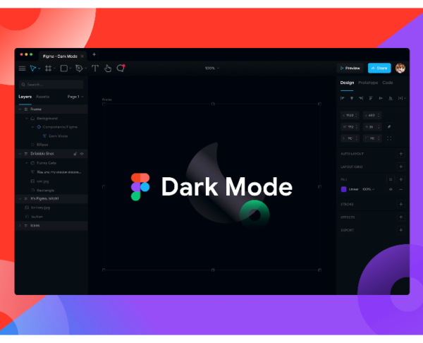 Figma App – Dark Mode - UI Design Templates