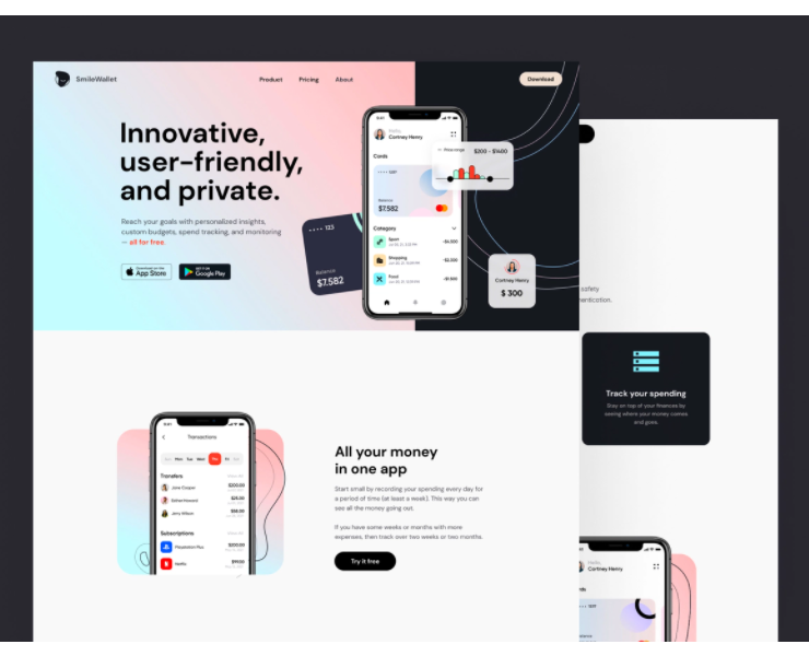 Figma Smilewallet Landing Page